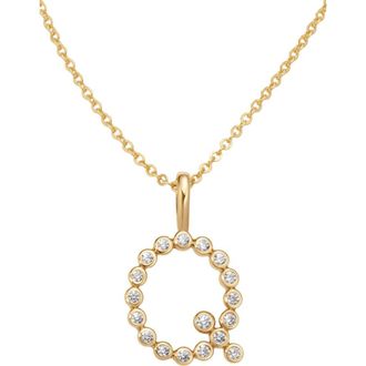 Made by Mary CZ Poppy Initial Necklace in Gold Vermeil Initial Q at Nordstrom