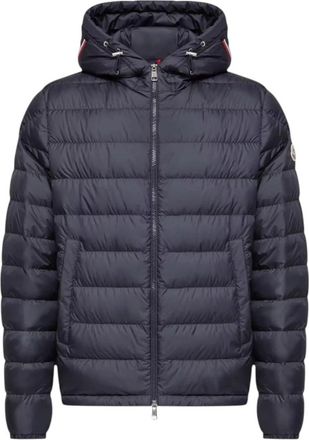 Moncler Vermeille Hooded Short Down Jacket - Heren - Gewatteerde jassen - Blauw - L - Polyester - Jassen
