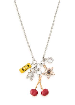 Marc Jacobs The Trinket Charm Cluster Plated Brass Necklace - Silver - One Size