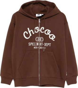 Chocoolate logo-embroidered hoodie - Brown
