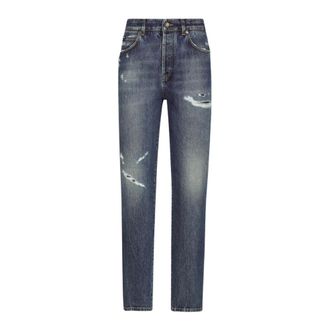 Dolce & Gabbana Jeans de Denim con Roturas - Jeans - Mujer - Azul - M