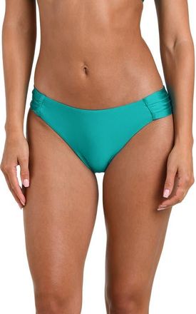 Sunshine 79 Solids Shirred Side Bikini Bottoms in Turquoise at Nordstrom, Size 10