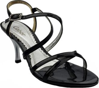 Gabor Stijlvolle Sandalen met Hoge Hakken - Dames - Sandalen met hakken - Zwart - 40 1/2 EU - Leer - Schoenen