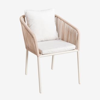 Sklum Sklum - Pack De 2 Sillas De Comedor Con Reposabrazos En Aluminio Y Cuerda Trenzada Arhiza Classic