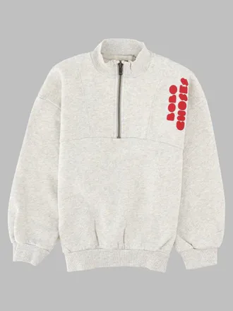 Bobo Choses Cotton Zip-Up Sweatshirt - Gray