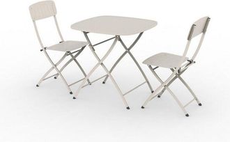 Royalcraft Venice Deluxe Folding Bistro Set - Steel - Champange