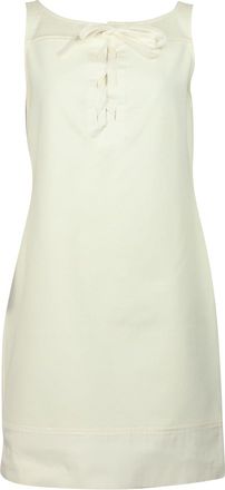 Diane Von Fürstenberg Diane Von Furstenberg Lace Up Heronette Dress in White Cotton