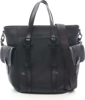 Louis Vuitton Black Leather Tote Bag (Pre-Owned)