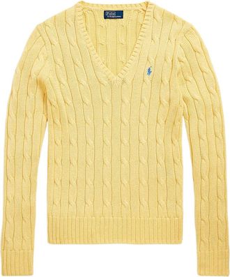 Polo Ralph Lauren Maglione a trecce con scollo a V - Giallo
