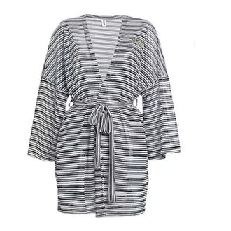Moschino Truien & Vesten, Dames, Veelkleurig, S, Leer, Maxi Cardigan a Righe