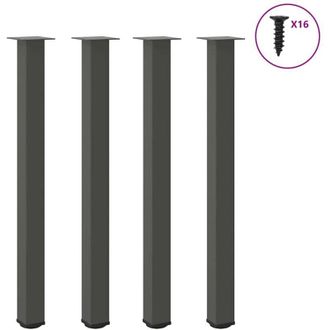 vidaXL Patas Para Mesa De Bar (4 Unidades), Antracita, 110-112 Cm, Acero Vidaxl
