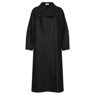 Harris Wharf London Jassen, Dames, Zwart, 2Xs, Wol, Colbert met trechterhals en oversized pasvorm
