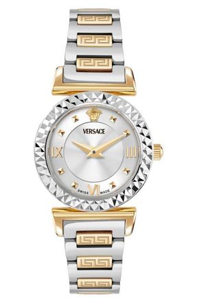Versace Mini Vanity Bracelet Watch, 27mm in Silver/Two Tone at Nordstrom
