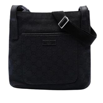 Gucci Pre-owned Canvas Crossbody Bag - Dames - Pre-owned - Zwart - Maat: ONE Size Leer