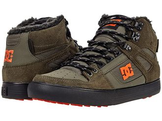 DC Pure High-Top WC WNT Mens Skate Shoes Dusty Olive/Orange : 10.5 D - Medium, Suede/Textile