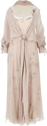 Alberta Ferretti floral-print midi dress - Neutrals