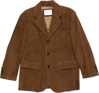 Dunst suede button-fastening leather jacket - Brown