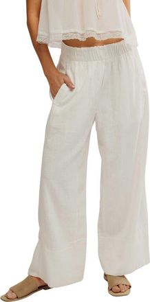 Free People Days End Linen & Cotton Pants in Clean Ivory at Nordstrom, Size X-Large
