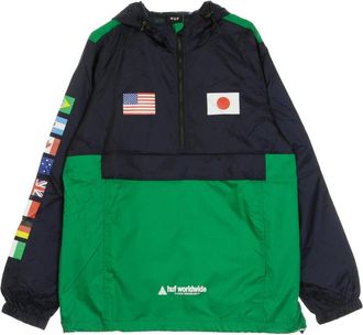 HUF Flags Anorak Jas Marineblauw - Heren - Zomerjassen - Veelkleurig - M - Jassen