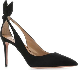 Aquazzura Womens Tacco Pump Black Kid Suede Leather
