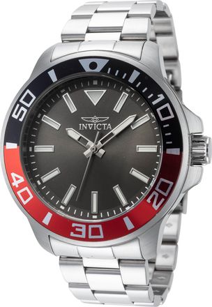 Invicta Mens Pro Diver 46mm Silver Tone Quartz Watch