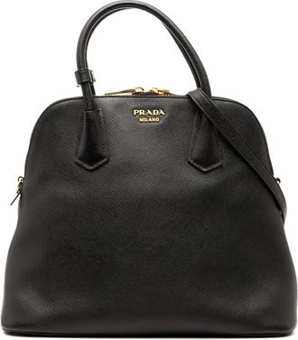 Prada 2010-2025 Medium Saffiano Cuir Dome satchel - Nero
