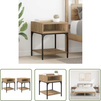 vidaXL vidaXL Comodino per camera da letto - Comodino 2 pcs Rovere artigianale 40 x 40 x 50 cm