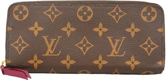 Louis Vuitton Brown Fuchsia Long Wallet (Bi-Fold) (Pre-Owned)