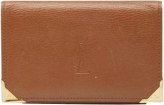 Saint Laurent Pre-owned Wallets, male, Brown, Size: ONE SIZE Pre-owned Business card case