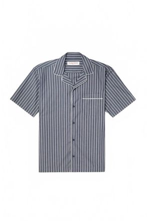 Orlebar Brown Mens Marne Pinstripe Shirt In Midnight Navy
