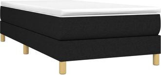 vidaXL Cama Box Spring Con Colch&oacute;n Tela Negro 80x200 Cm Vidaxl