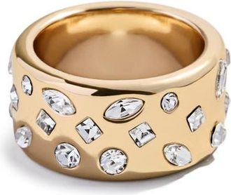 BaubleBar Simone Pav&eacute; Band Ring in White at Nordstrom, Size 7