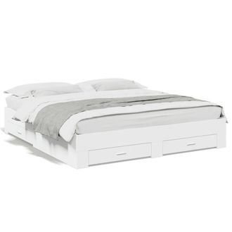Berkfield Home Bed Frame with Drawers without Mattress White 180x200 cm Super King