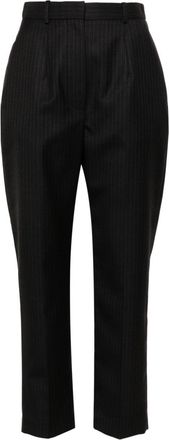 Alexander McQueen pinstripe-pattern trousers - women - Cupro/Wool - 38 - Grey
