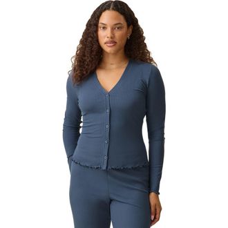 Kindred Bravely Ribbed Modal Cardigan in Light Navy at Nordstrom, Size X-Large