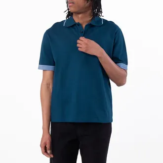 Ferragamo MenS Blue Cotton Polo Sweater