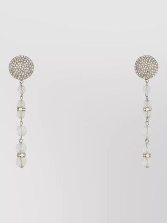 Alessandra Rich crystal detail dangling round stud earrings