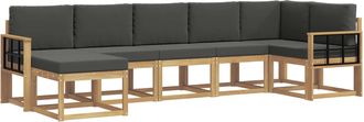 vidaXL Conjunto De Sof&aacute;s De Exterior 7 Uds. Blanco Y Antracita Vidaxl