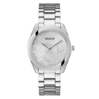 Guess Cubed Horloge - Dames - Accessoires - Grijs - Maat: ONE Size