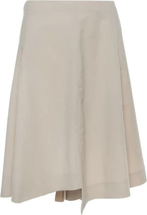 Saint Laurent asymmetrical wool skirt - Neutrals