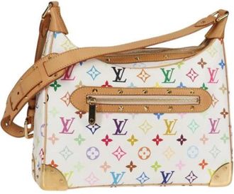 Louis Vuitton Tweedehands Canvas Louis Vuitton tassen - Dames - Vintage Schoudertas - Wit - ONE Size - Leer - Vintage