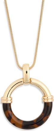 Nordstrom Rack Resin & Metal Ring Pendant Necklace in Brown- Gold at Nordstrom Rack