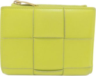 Bottega Veneta Light Green Leather Wallet (Bi-Fold) (Pre-Owned)