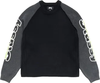 St&uuml;ssy Two Tone Raglan Sweater Black 117299-BLAC