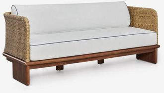 Sklum Sklum - Sof&aacute; De Jard&iacute;n De 3 Plazas En Rat&aacute;n Y Madera De Acacia Famara