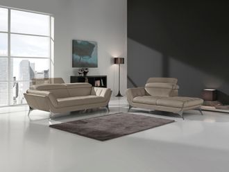 Egoitaliano Polstergarnitur »Sueli« Set, bestehend aus Sofa und Recamiere, Kopfteilverstellung, Bezug Leder