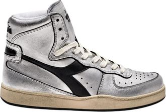 Diadora Premium Stone Washed Natuurlijk Leren Sneakers - Dames - Sneakers - Grijs - 37 EU - Katoen - Schoenen