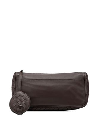 Bottega Veneta 2012-2025 Intrecciato Trimmed Nappa Zipped Pouch clutch bag - women - Nappa Leather - One Size - Brown