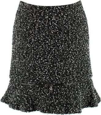 Karl Lagerfeld Boucle Tweed Effect Zip Hem Skirt Size XXS