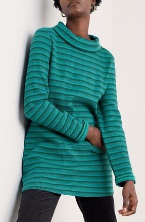 Seasalt Cornwall Mawgan Turtleneck Organic Cotton Tunic Top in Chesten Dark Wreckage at Nordstrom Rack, Size 14